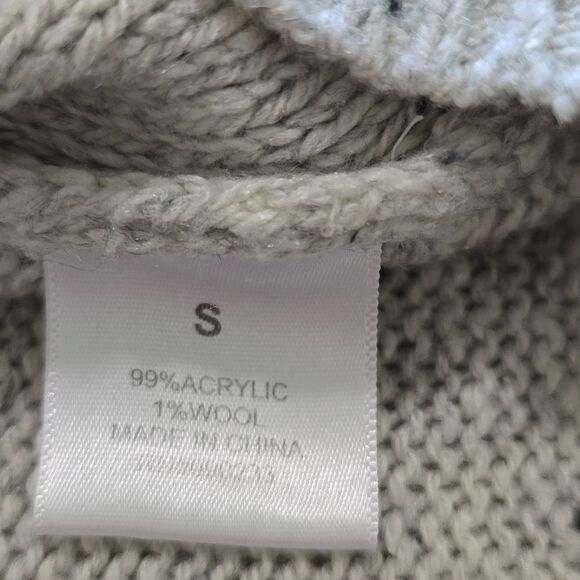 Roxy Light Gray Speckled Oversized Crew Neck Sweater - Size Small - Picture 12 of 12